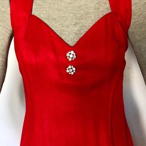 Vintage 90's Jessica McClintock Gunne Sax Red Prom Formal Maxi Juniors Sz 5/6